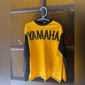 Vintage 1970s boys Yamaha Black and Yellow Sports Jersey small